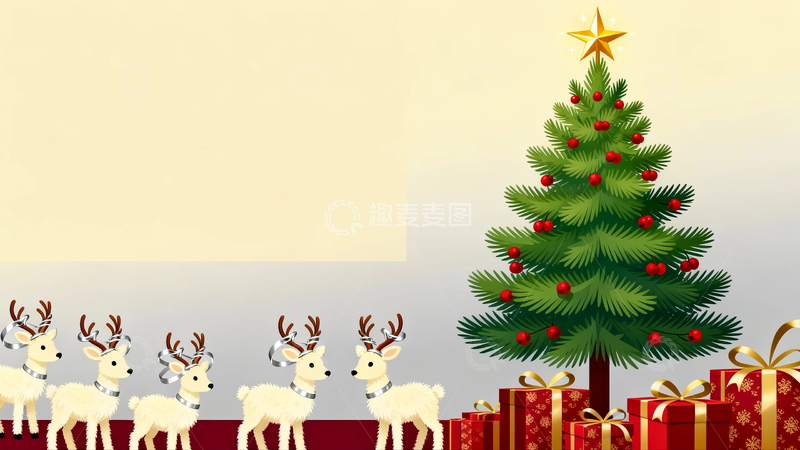 高清大图下载【趣麦麦图】圣诞节背景元素插画12