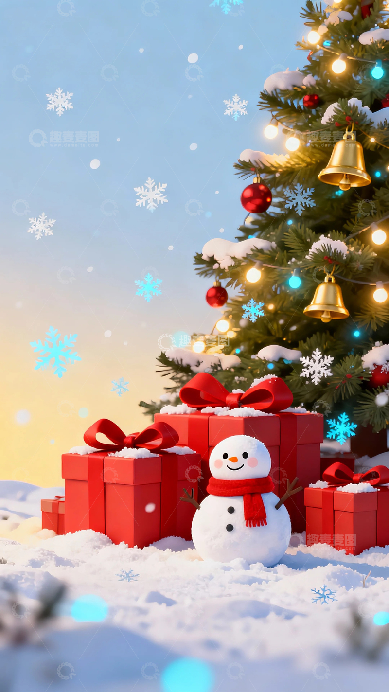 高清大图下载【趣麦麦图】卡通圣诞节背景1