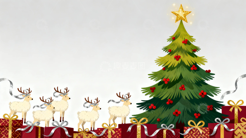 高清大图下载【趣麦麦图】圣诞节背景元素插画13