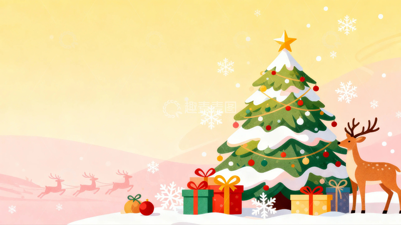 高清大图下载【趣麦麦图】圣诞节背景元素插画18
