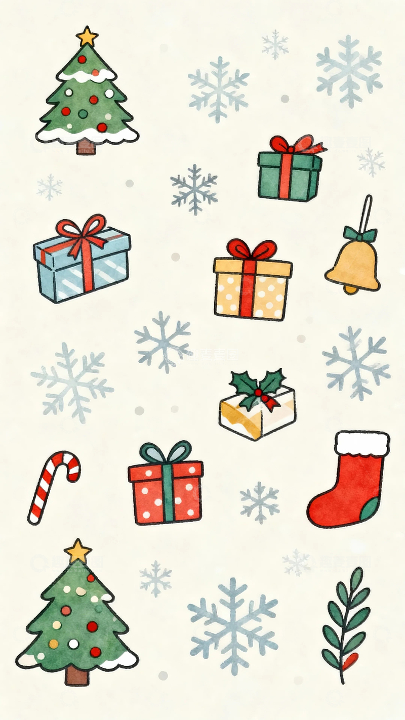 高清大图下载【趣麦麦图】节日元素插画圣诞节19