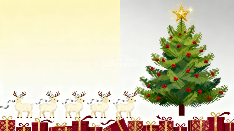 高清大图下载【趣麦麦图】圣诞节背景元素插画9