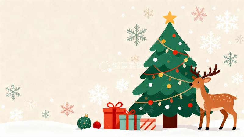 高清大图下载【趣麦麦图】圣诞节卡通插画2