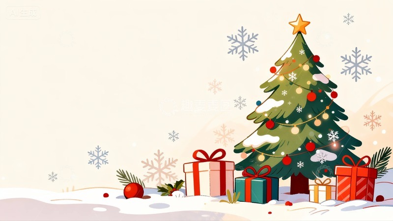 高清大图下载【趣麦麦图】圣诞节背景元素插画7