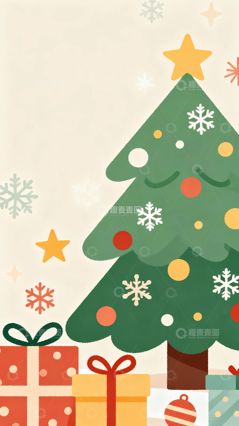 高清大图下载【趣麦麦图】圣诞节卡通插画9