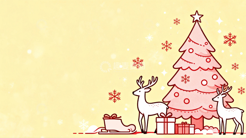 高清大图下载【趣麦麦图】圣诞节背景元素插画17