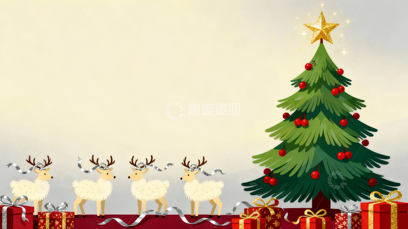 高清大图下载【趣麦麦图】圣诞节背景元素插画11