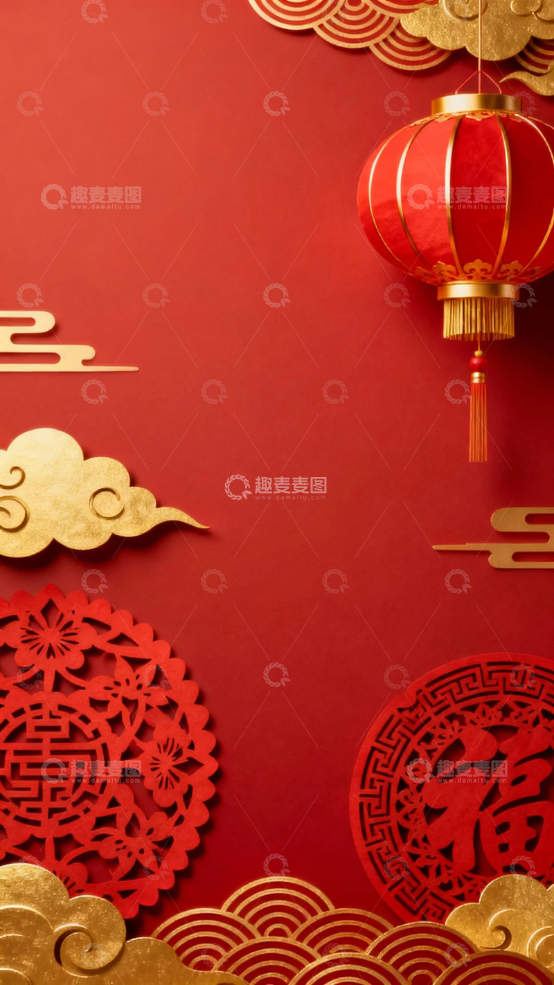 高清大图下载【趣麦麦图】-中国风新年底图5