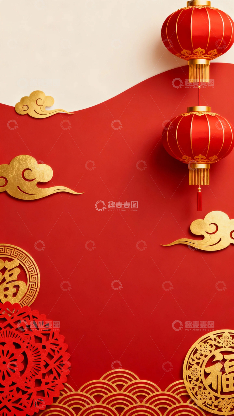 高清大图下载【趣麦麦图】-中国风新年底图4