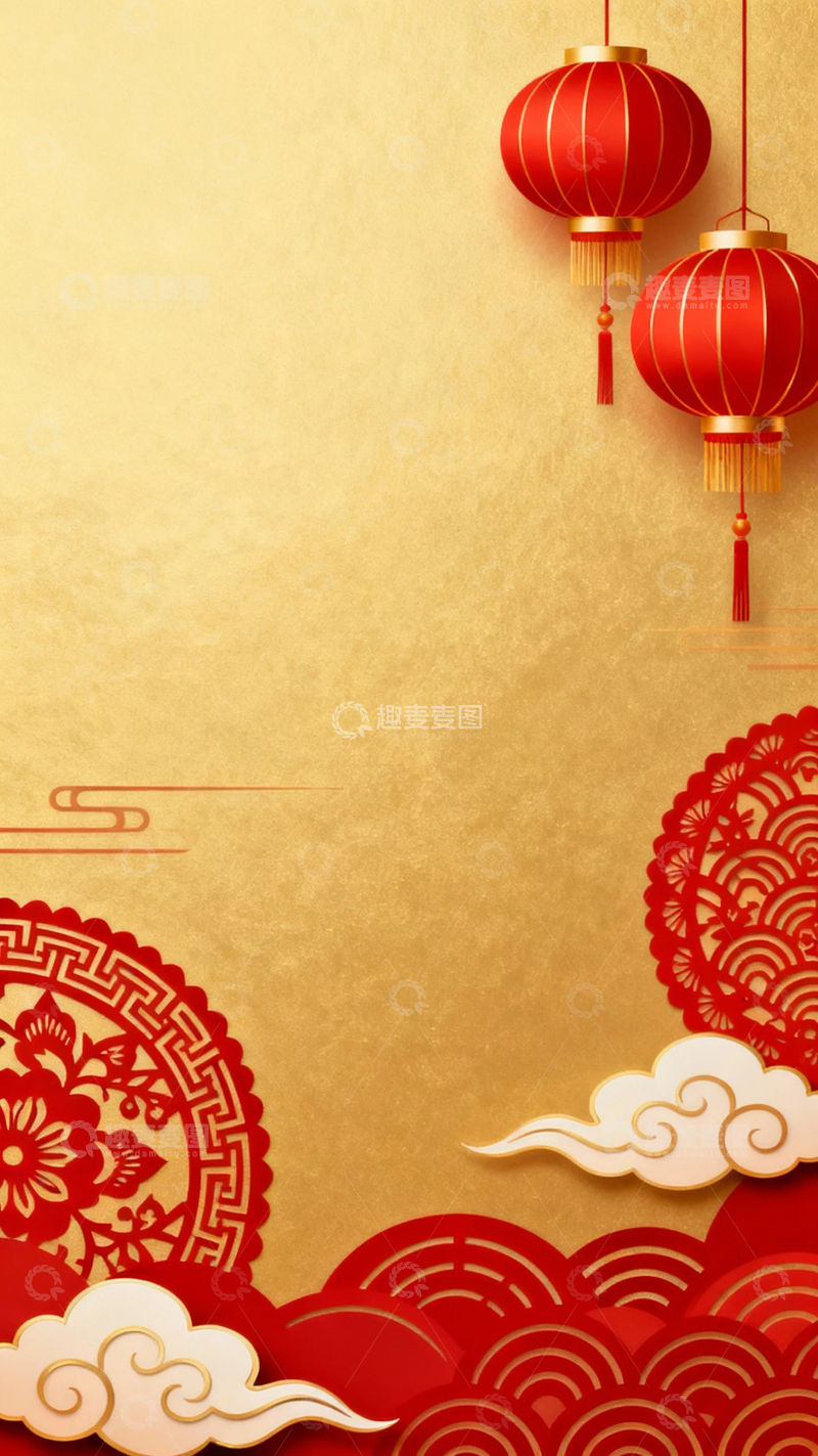 高清大图下载【趣麦麦图】-中国风新年底图12