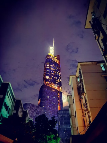 城市夜景高楼灯光璀璨