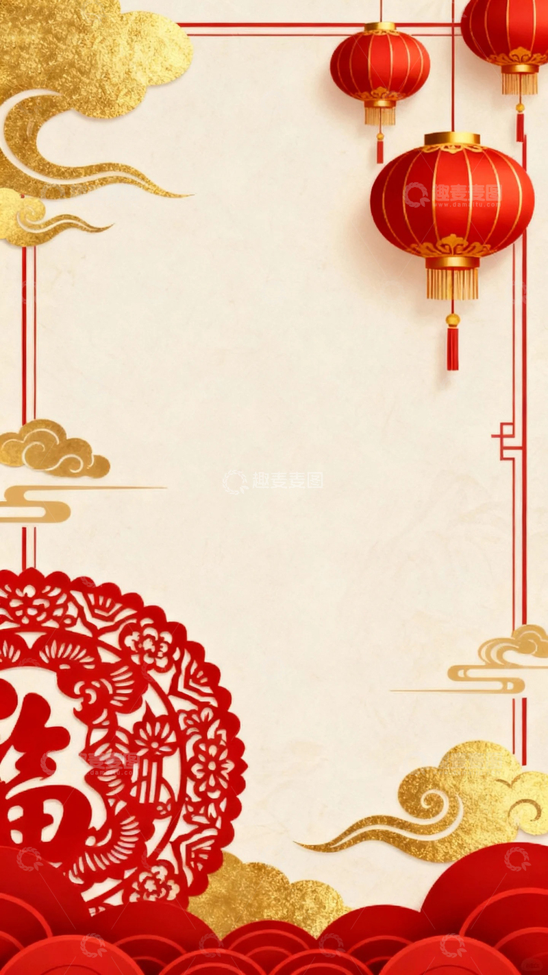 高清大图下载【趣麦麦图】-中国风新年底图11