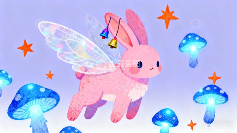 高清大图下载【趣麦麦图】卡通风兔子创意插画素材