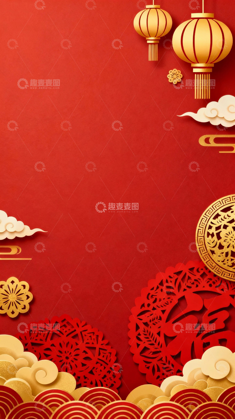 高清大图下载【趣麦麦图】-中国风新年底图1