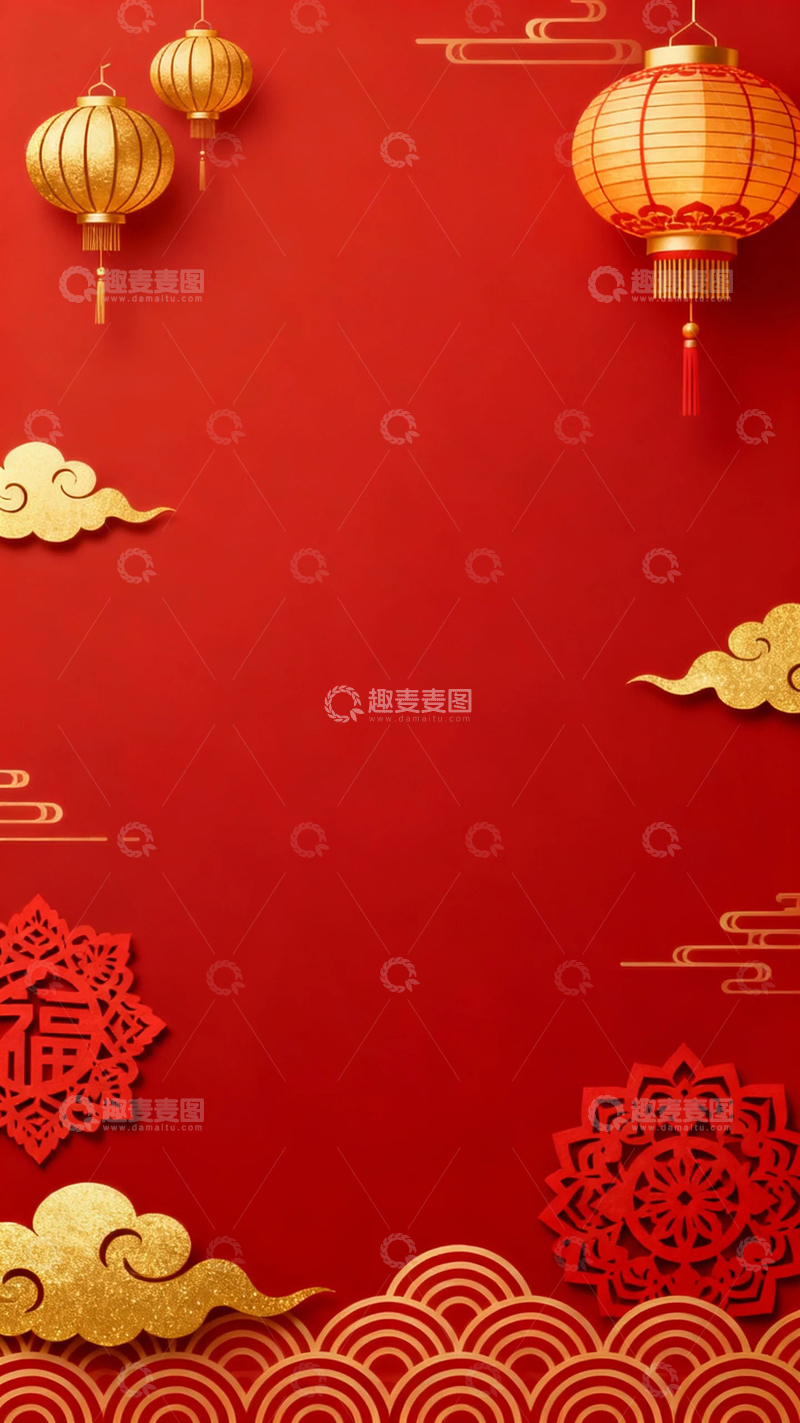 高清大图下载【趣麦麦图】-中国风新年底图2