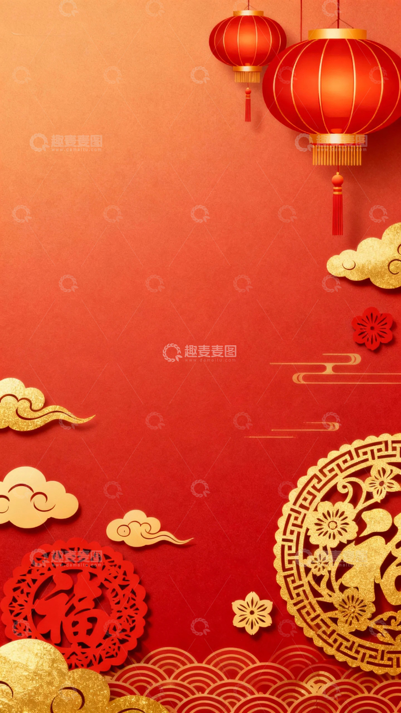 高清大图下载【趣麦麦图】-中国风新年底图9