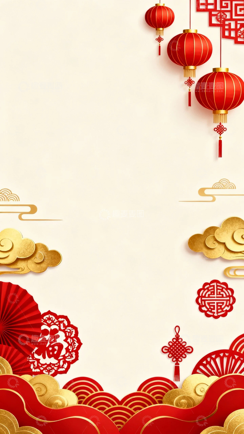 高清大图下载【趣麦麦图】-中国风新年底图10