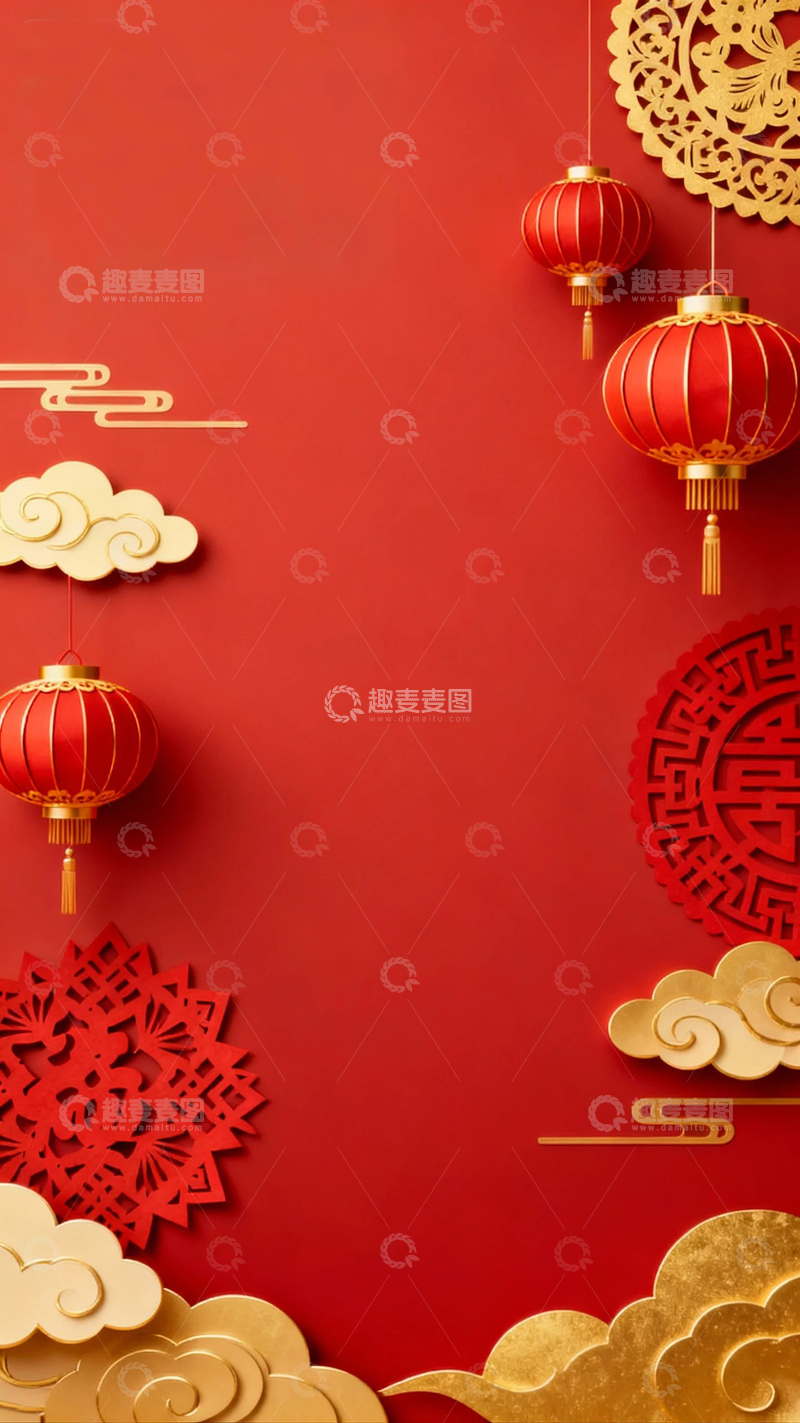 高清大图下载【趣麦麦图】-中国风新年底图14