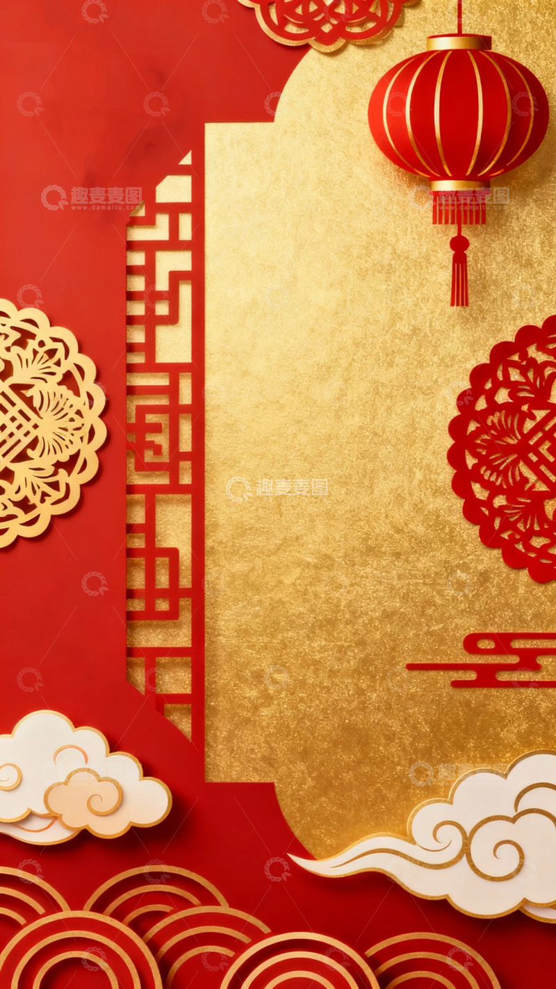 高清大图下载【趣麦麦图】中国风新年底图13