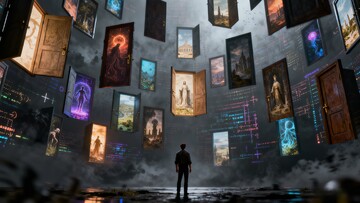 3D科幻渲染创意冥想插画素材