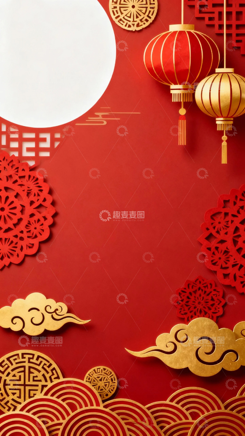 高清大图下载【趣麦麦图】-中国风新年底图3