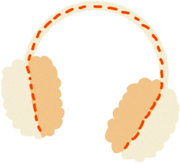 卡通风格耳罩插画设计素材