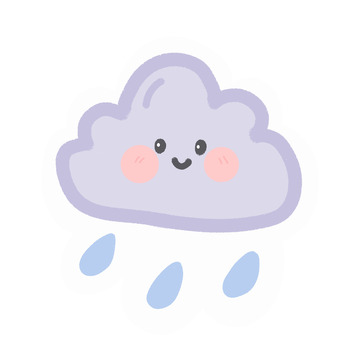 可爱卡通云雨图案