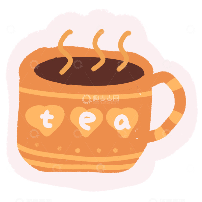 高清大图下载【趣麦麦图】卡通热茶杯插画设计素材