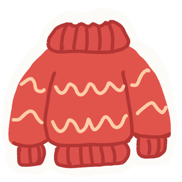 卡通红色毛衣插画