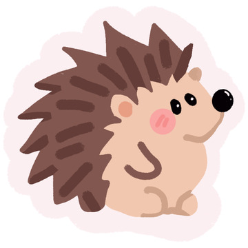 卡通刺猬可爱插画