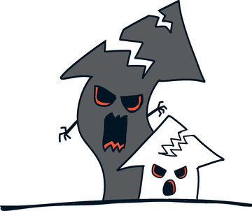 恐怖鬼屋卡通插画