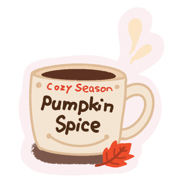 卡通南瓜香料茶杯插画