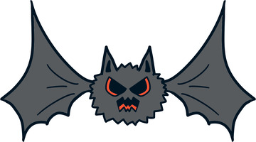 恐怖蝙蝠卡通形象插画