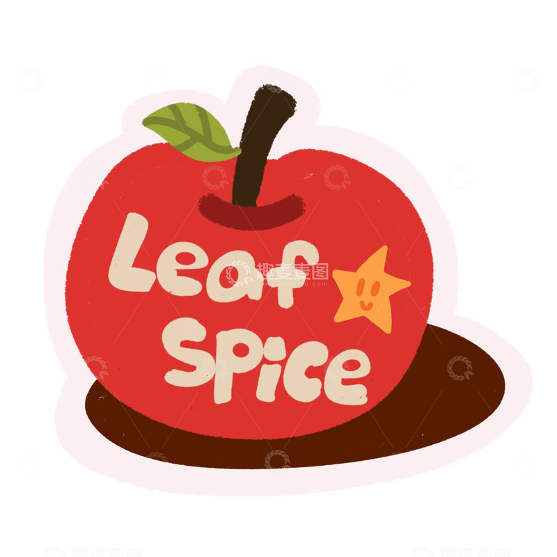 卡通苹果香料插画