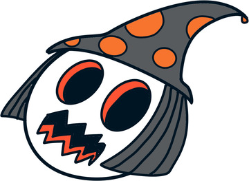 万圣节骷髅帽子卡通插画