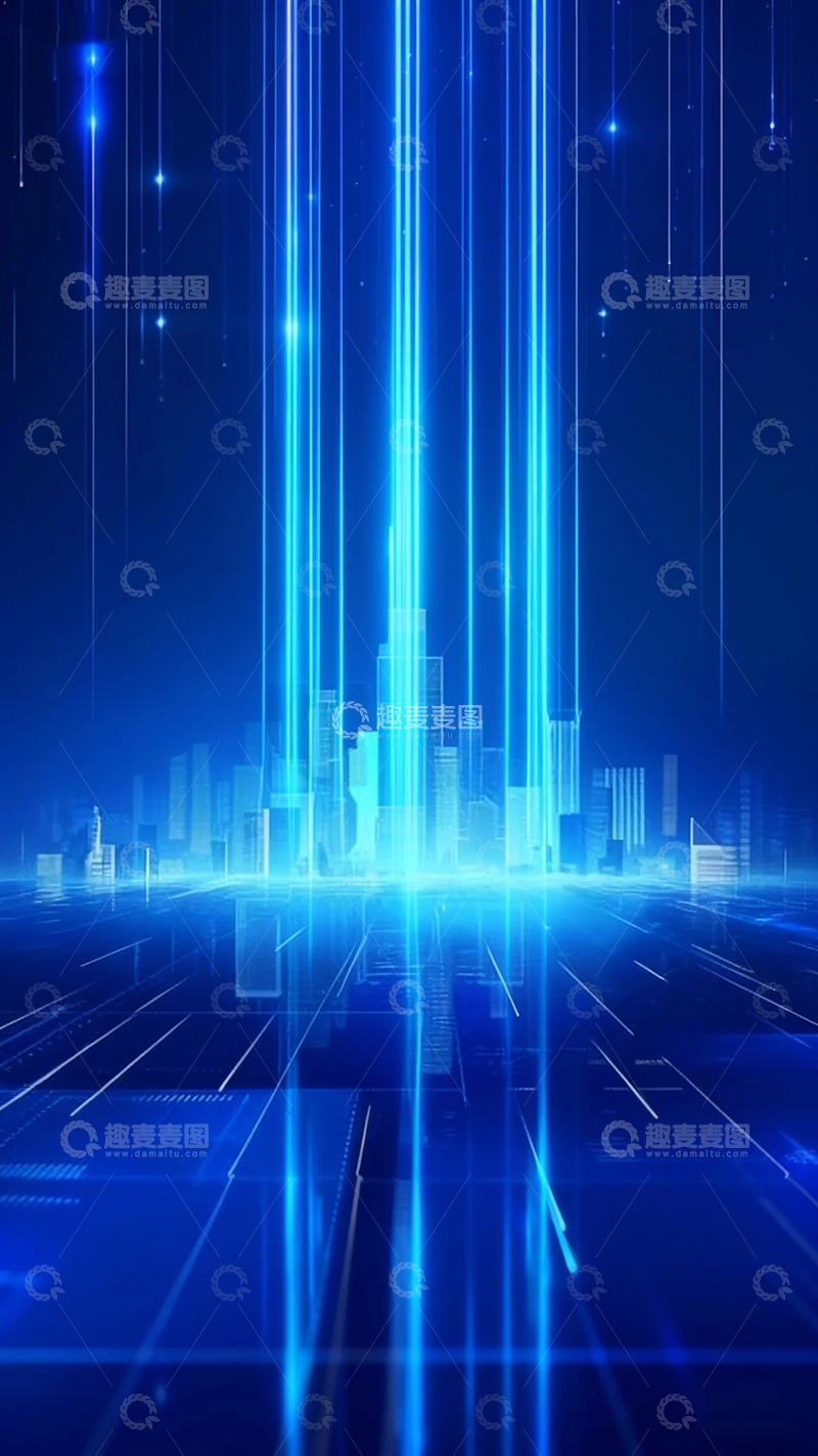 高清大图下载【趣麦麦图】科技光线城市背景20