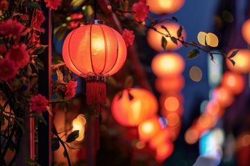 户外门口挂着的红灯笼