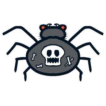 卡通风格骷髅螃蟹图标设计元素