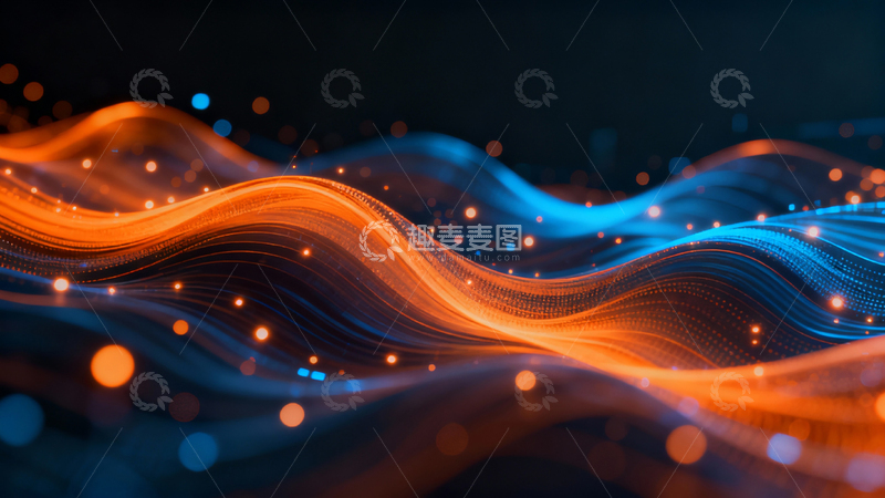 高清大图下载【趣麦麦图】科技感光波抽象背景