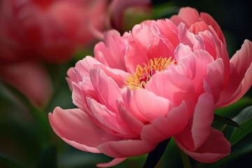 粉色牡丹花特写摄影