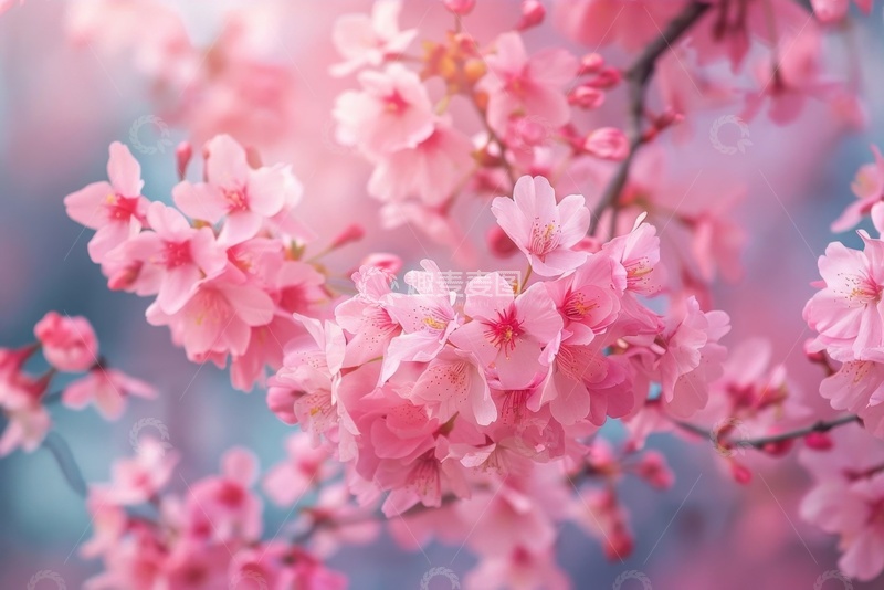 高清大图下载【趣麦麦图】繁盛的桃花花朵