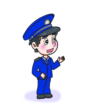 可爱卡通警察形象插画