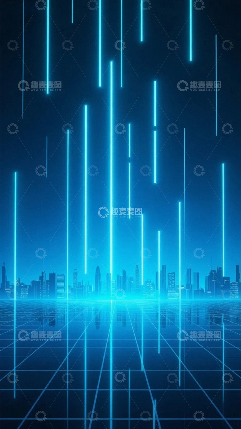 高清大图下载【趣麦麦图】科技光线城市背景10