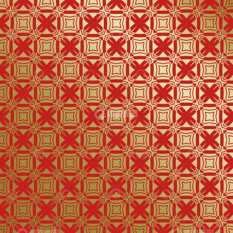 源文件下载【趣麦麦图】红金几何中式花纹50