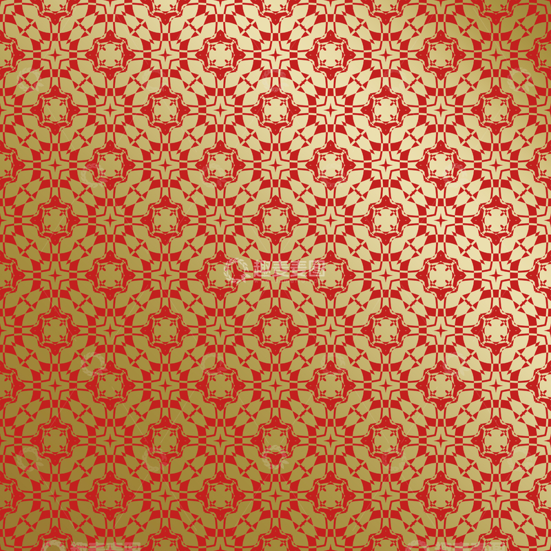 源文件下载【趣麦麦图】红金几何中式花纹89
