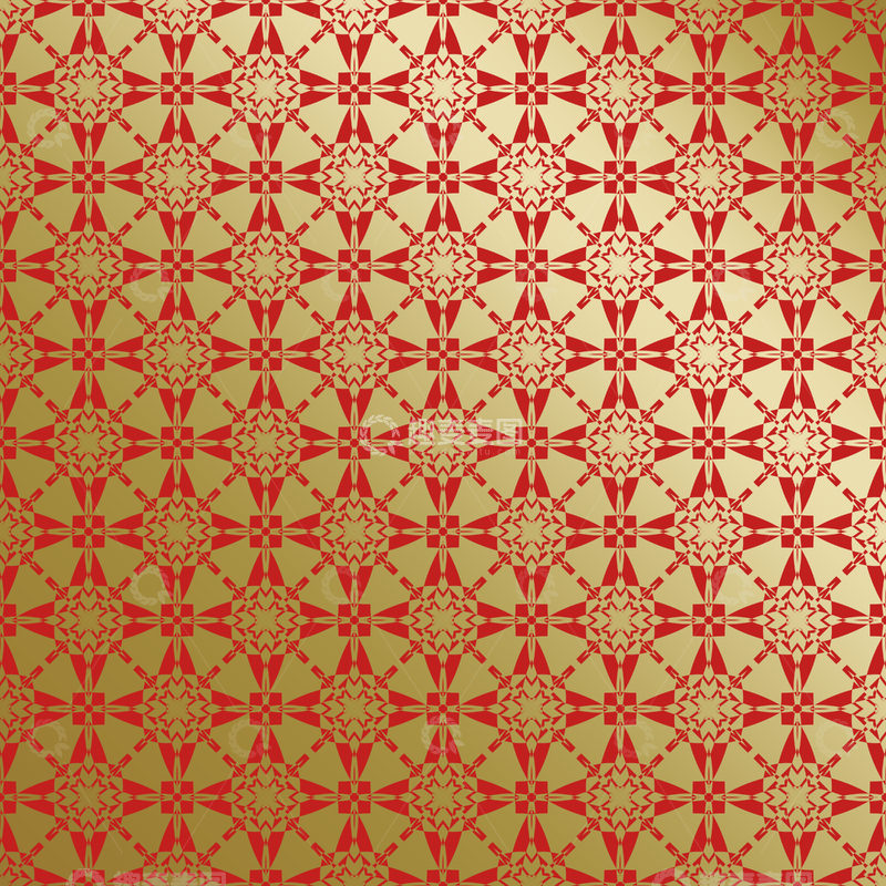 源文件下载【趣麦麦图】红金几何中式花纹47