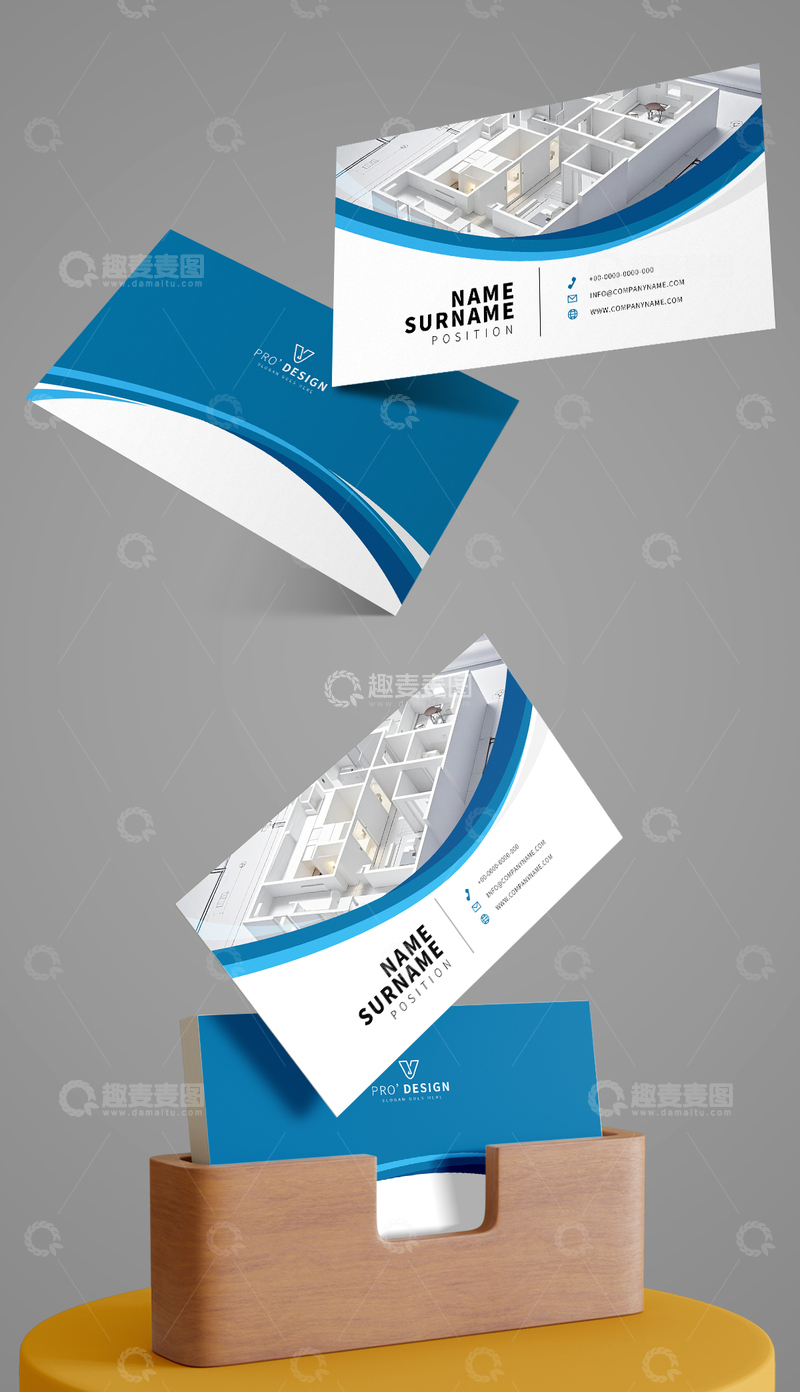 源文件下载【趣麦麦图】房地产名片模板