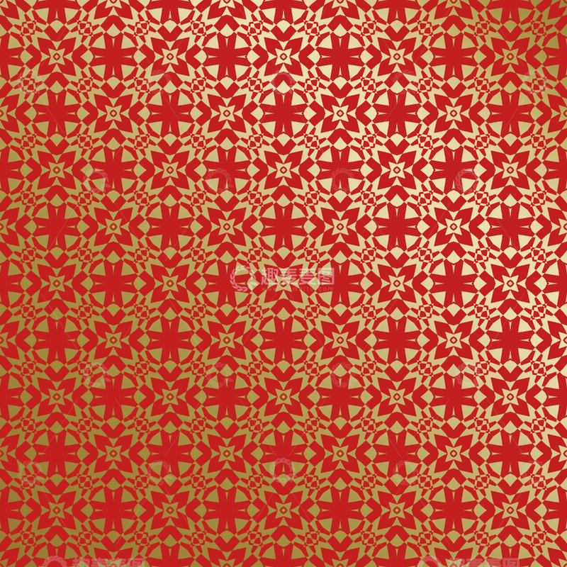 源文件下载【趣麦麦图】红金几何中式花纹91