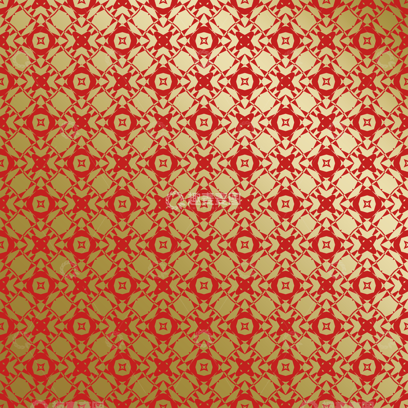 源文件下载【趣麦麦图】红金几何中式花纹59