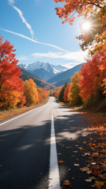 秋季森林公路道路背景
